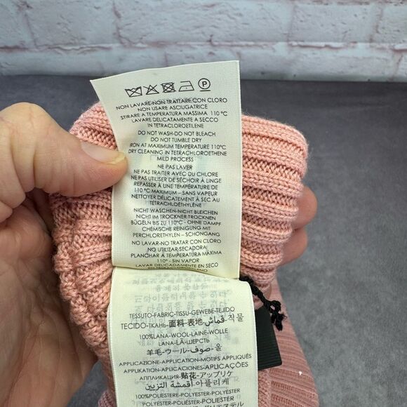 Gucci NWT Wool Knit Logo Pink Visor Cap - Picture 10 of 12